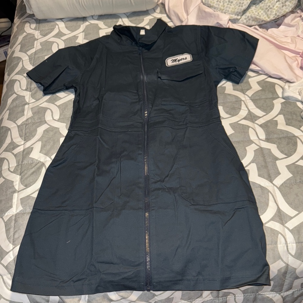 Spirit Slate Gray Zip-Up Shirt with Name Patch